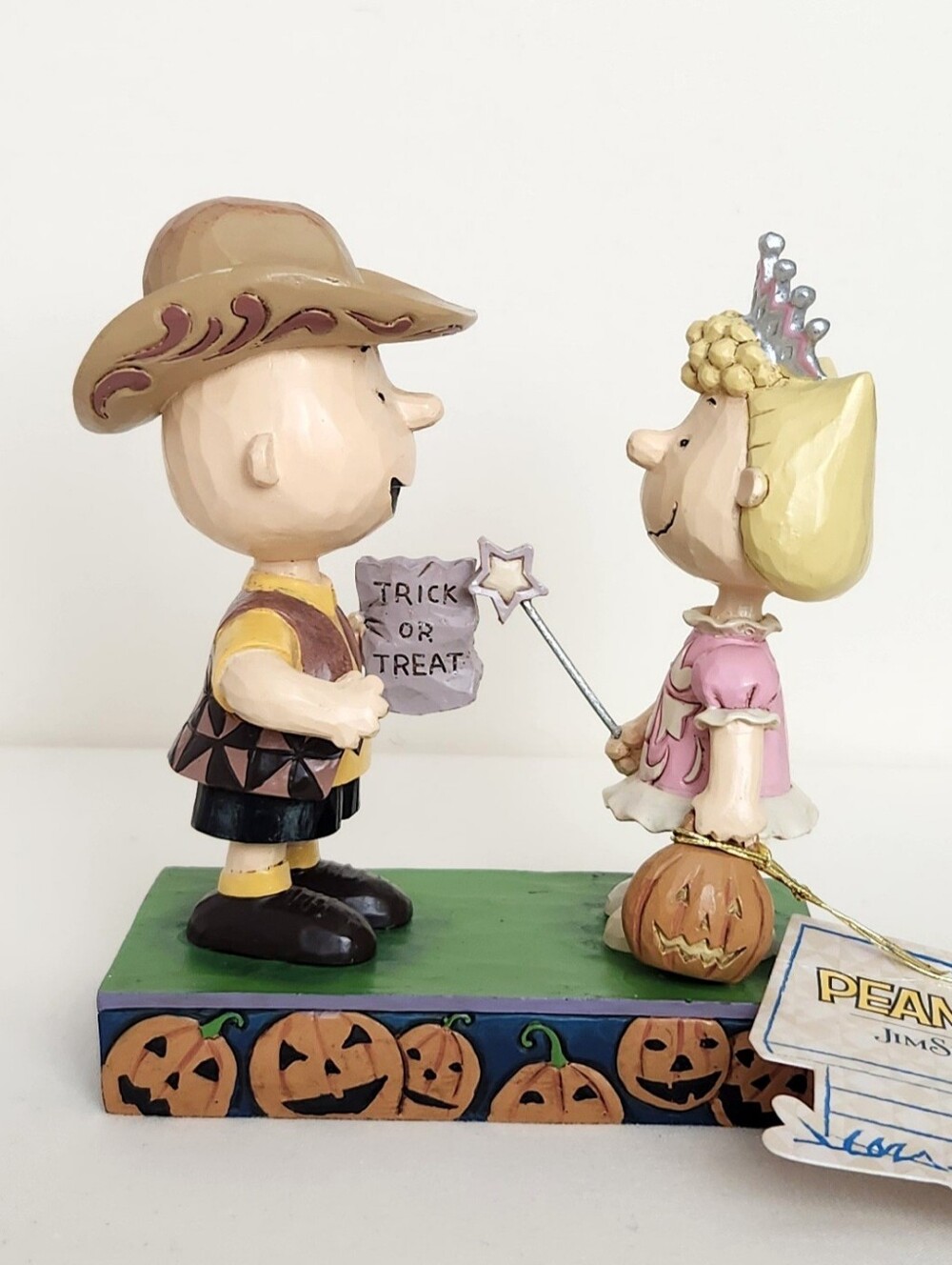 Jim Shore Peanuts Halloween Cowboy Charlie Brown Princess Sally Trick or Treat